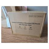 $100 Heated Outdoor Cat House with Awning and Escape Door, Black Camo