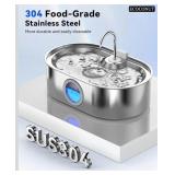 Water Fountain for Large Dogs, 13L Stainless Steel with Drinking Area