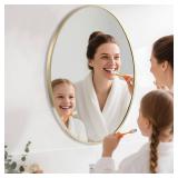 $70 Oval Wall Mirror 20x28, Gold Vanity Mirror with Metal Frame