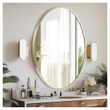 $70 Oval Wall Mirror 20x28, Gold Vanity Mirror with Metal Frame