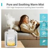 $120 Livatro Warm Mist Humidifier 3L Stainless Steel, Sleep Mode