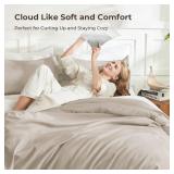 $89 Litanika Oversized King Comforter Set, Oatmeal, 3 Pieces