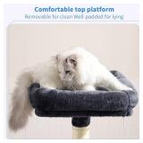 Heybly Cat Tree with Toy, Plush Perch, Hammock, Posts HCT004SG