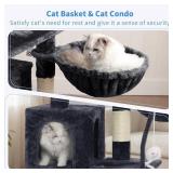 Heybly Cat Tree with Toy, Plush Perch, Hammock, Posts HCT004SG