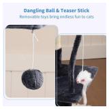 Heybly Cat Tree with Toy, Plush Perch, Hammock, Posts HCT004SG