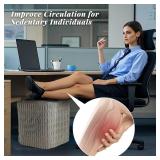 Hexagon Pouf Ottoman with 2 Pockets & Handle, Corduroy, Beige