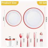 $56 Goodluck 350-Piece Red Plastic Dinnerware Set for Party