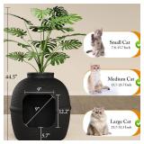 $58 Hidden Litter Box, Faux Plant, Cat Litter Box, Black