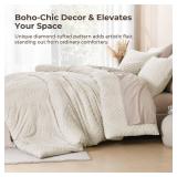 $90 Litanika Beige Oversized King Comforter Set, 3 Pieces, All-Season