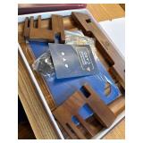$80 Acacia Wood Cutting Boards Set of 7 with Holder, Non-Slip