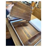 $80 Acacia Wood Cutting Boards Set of 7 with Holder, Non-Slip