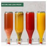 8 Pack 1 L Swing Top Glass Bottles with Airtight Stoppers