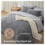 Bedsure Queen Comforter Set - 7-Piece Reversible Bedding