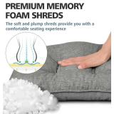 Shinnwa Dining Chair Cushions, Memory Foam, Straps, Non-Slip, Grey
