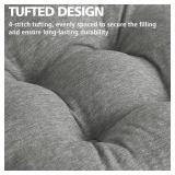 Shinnwa Dining Chair Cushions, Memory Foam, Straps, Non-Slip, Grey