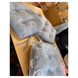 Shinnwa Dining Chair Cushions, Memory Foam, Straps, Non-Slip, Grey