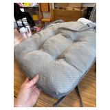 Shinnwa Dining Chair Cushions, Memory Foam, Straps, Non-Slip, Grey