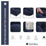 $80 Outdoor Wicker Chair Cushions 3-Pcs Set, 44x22x4 and 22x22x4