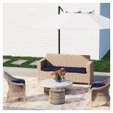 $80 Outdoor Wicker Chair Cushions 3-Pcs Set, 44x22x4 and 22x22x4