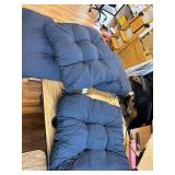 $80 Outdoor Wicker Chair Cushions 3-Pcs Set, 44x22x4 and 22x22x4