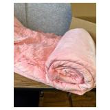 $50 Smoofy Queen Comforter Set, Faux Fur Pink, 3 Pieces