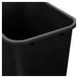 Amazon Basics Rectangular Office Wastebasket, 10 Gallon, Black