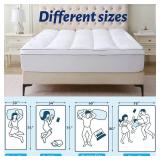 Queen Thick Mattress Topper with Deep Pocket, Pillow Top Pad