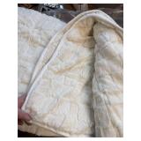 $70 Uttermara 15lb Weighted Blanket Queen 60x80, Plush Sherpa Cream