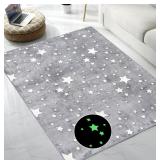 $59 Glow-in-the-Dark Rug with Big Stars for Kids