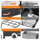 Under Bed Storage with Wheels, 2-Pack, Clear Lids, Handles, Black