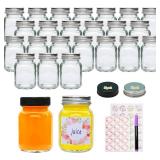 2 oz Mini Mason Jars with Lids, Pack of 25, Labels & Pen