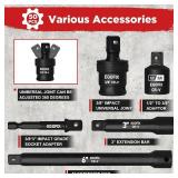 3/8" Drive Impact Socket Set, 50 Pc SAE/Metric, 6-pt, Ratchet