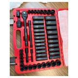3/8" Drive Impact Socket Set, 50 Pc SAE/Metric, 6-pt, Ratchet