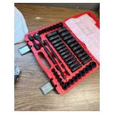 3/8" Drive Impact Socket Set, 50 Pc SAE/Metric, 6-pt, Ratchet