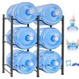 Klvied 5-Gallon Water Jug Holder, 3-Tier Rack Stand for 6 Bottles