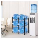 Klvied 5-Gallon Water Jug Holder, 3-Tier Rack Stand for 6 Bottles