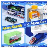 Cargo Ship Toy & Gantry Crane Playset with Lights and Containers