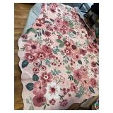 $150 DUKINO 8x10 Floral Washable Area Rug, Non-Slip Backing, Pink