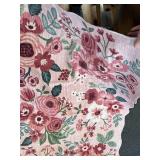 $150 DUKINO 8x10 Floral Washable Area Rug, Non-Slip Backing, Pink