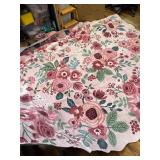 $150 DUKINO 8x10 Floral Washable Area Rug, Non-Slip Backing, Pink