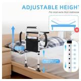 $76 90  Foldable Bed Assist Rails with Tray, Light, 3 Handles, 350lb
