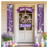 Wesiti 2-Piece Large Easter Hanging Sign - He Is Risen Front Door
