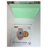 Dash Bunny Mint Mini Waffle Maker 4  Waffles Nonstick 350W NIB