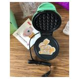 Dash Bunny Mint Mini Waffle Maker 4  Waffles Nonstick 350W NIB