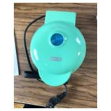 Dash Bunny Mint Mini Waffle Maker 4  Waffles Nonstick 350W NIB