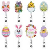 NACHLYNN 8 Pcs Easter Felt Retractable Badge Reels for Nurses