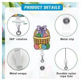 NACHLYNN 8 Pcs Easter Felt Retractable Badge Reels for Nurses