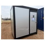 Unused KJ Metal K1522 Portable Restroom - Does Have Damage on Front - Dents and one puncture that does not go through to inside.  Functions as normal