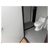 Unused KJ Metal K1522 Portable Restroom - Does Have Damage on Front - Dents and one puncture that does not go through to inside.  Functions as normal