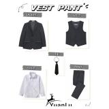 YuanLu Toddler Suits for Boys Dark Gray Formal Slim Fit Kids Tuxedo Teen Boy Dress Clothes Wedding Prom Outfit First Communion Suit Size 12